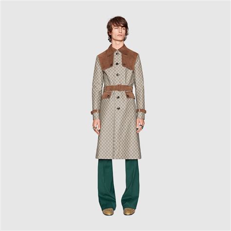 mens trench coat gucci|gucci gg print jacket men's.